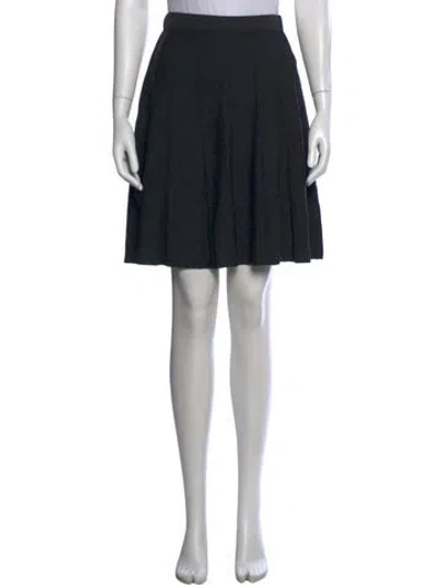Pre-owned St John Pleated Accents Mini Skirt In Black