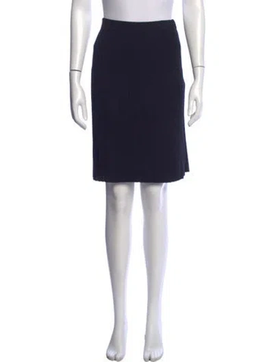 Pre-owned St John Pleated Accents Mini Skirt In Black