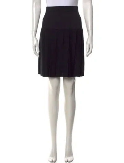 Pre-owned St John Pleated Accents Mini Skirt In Black