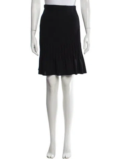 Pre-owned St John Pleated Accents Mini Skirt In Black