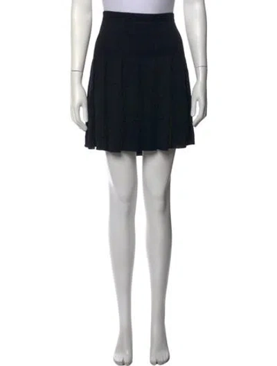 Pre-owned St John Pleated Accents Mini Skirt In Black
