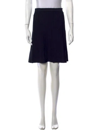 Pre-owned St John Pleated Accents Mini Skirt In Black