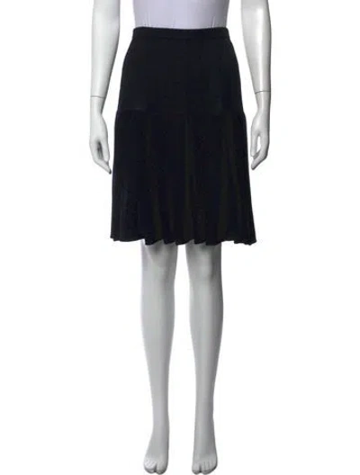 Pre-owned St John Pleated Accents Mini Skirt In Black