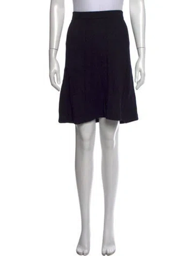 Pre-owned St John Pleated Accents Mini Skirt In Blue