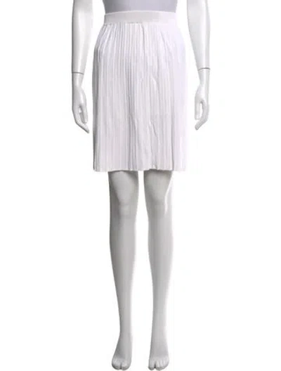 Pre-owned St John Pleated Accents Mini Skirt In Neutrals