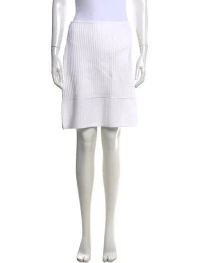 Pre-owned St John Pleated Accents Mini Skirt W/ Tags In White
