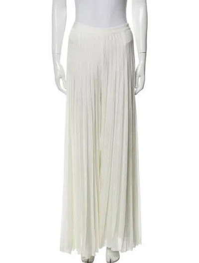 Pre-owned St John Pleated Accents Sweatpants In White