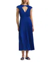 St John Pleated Midi Dress In Sapphire