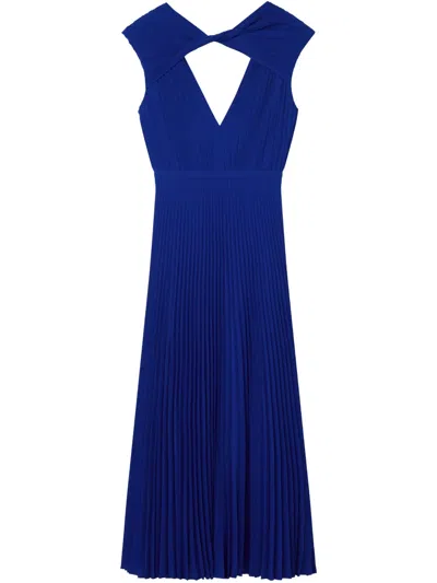 St John Pleated Midi Dress In Sapphire