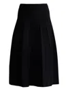 St John Pleated Midi Skirt In Black