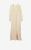 St John Pleated Sequin Knit Gown In Ecsv