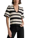 St John Pointelle Stripe Sweater In Multi