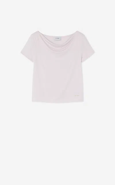 St John Polished Stretch Cowl Neck Top In Prms