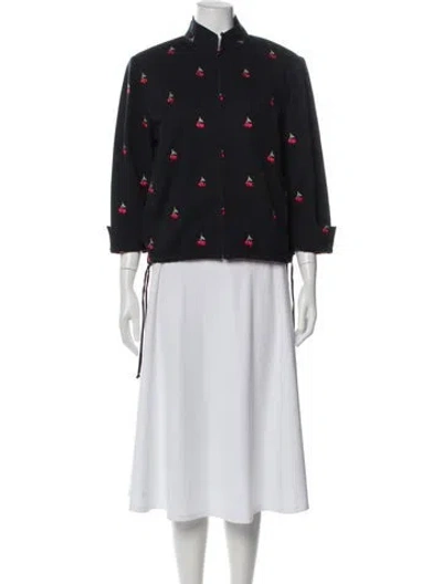 Pre-owned St John Polka Dot Print Evening Jacket In Gray