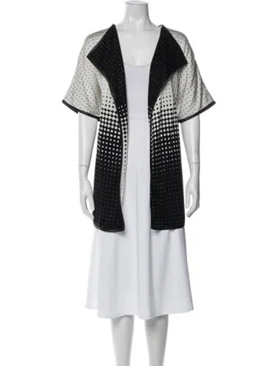 Pre-owned St John Polka Dot Print Jacket In Black