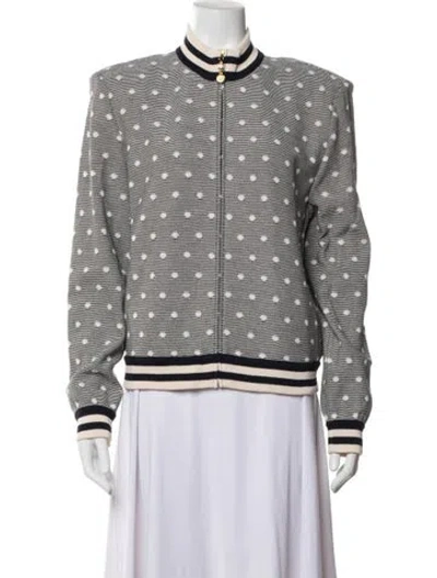 Pre-owned St John Polka Dot Print Jacket In Multicolor