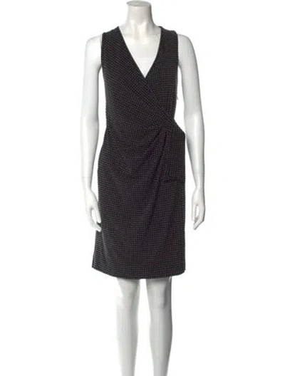 Pre-owned St John Polka Dot Print Mini Dress In Black