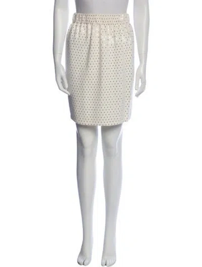 Pre-owned St John Polka Dot Print Mini Skirt In Neutral
