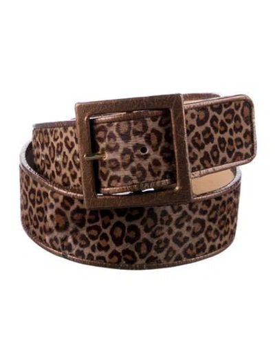 Pre-owned St John Ponyhair Belt In Brown