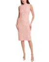 St John St. John Popcorn Tweed Sheath Dress In Pink
