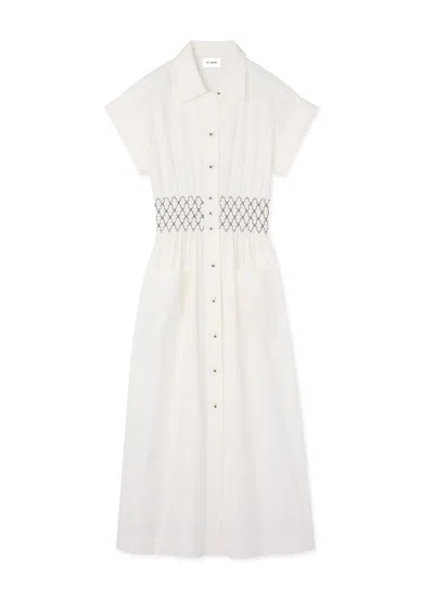 St John Poplin Shirt Dress In Chalk