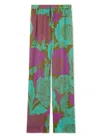 St John Poppy Print Pant In Lichen Multi