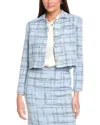 St John St. John Prince Of Whales Plaid Jacket In Blue