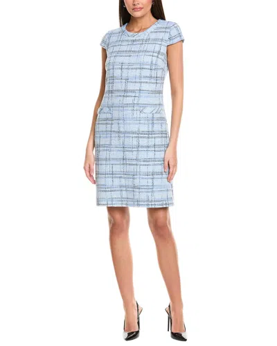 St John St. John Prince Of Whales Plaid Mini Dress In Blue
