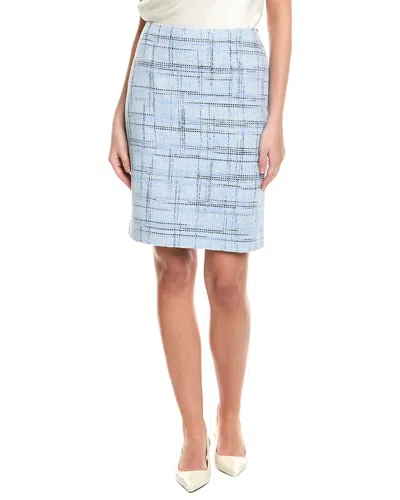 St John St. John Prince Of Whales Plaid Pencil Skirt In Animal Print