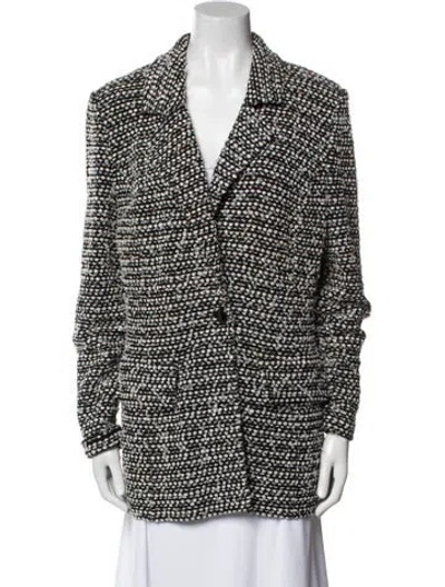 Pre-owned St John Printed Blazer In Black