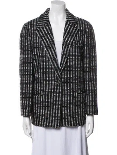Pre-owned St John Printed Blazer In Black