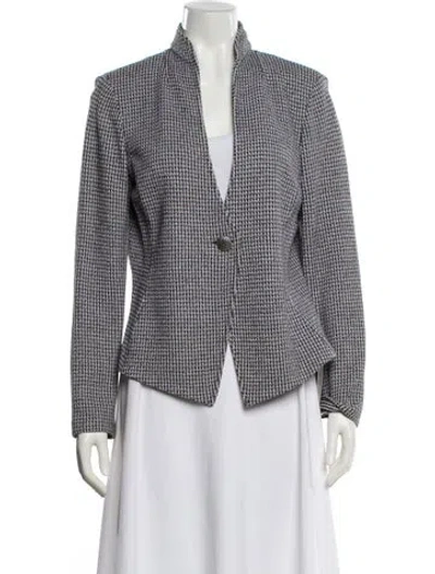 Pre-owned St John Printed Blazer In Black