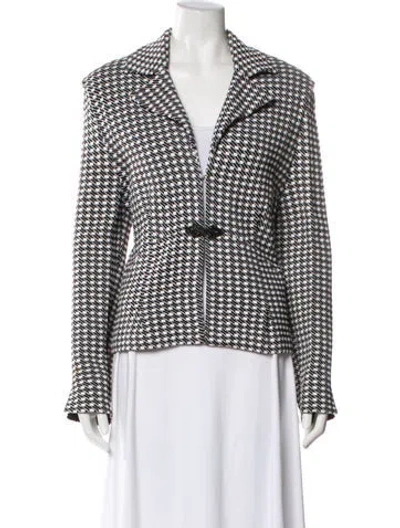 Pre-owned St John Printed Blazer In Black