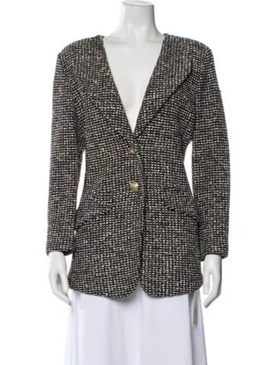 Pre-owned St John Printed Blazer In Black