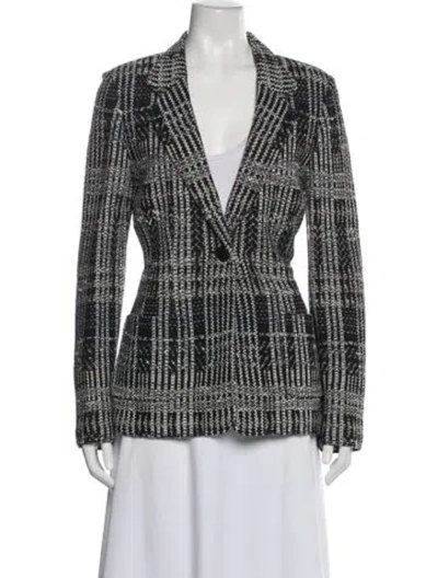 Pre-owned St John Printed Blazer In Black