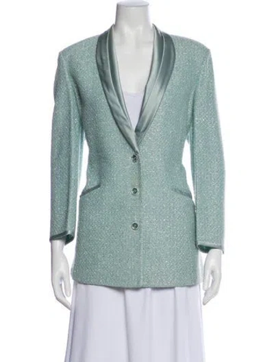 Pre-owned St John Printed Blazer In Blue