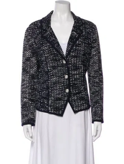 Pre-owned St John Printed Blazer In Blue