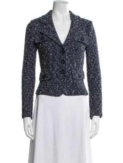 Pre-owned St John Printed Blazer In Blue
