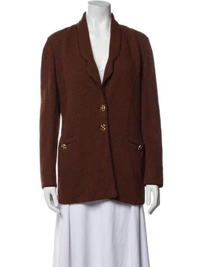 Pre-owned St John Printed Blazer In Brown