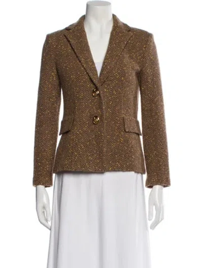 Pre-owned St John Printed Blazer In Brown