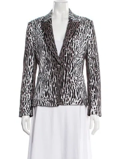 Pre-owned St John Printed Blazer In Brown