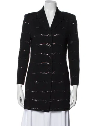 Pre-owned St John Printed Blazer In Gray