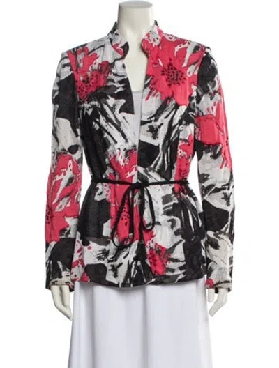 Pre-owned St John Printed Blazer In Multi