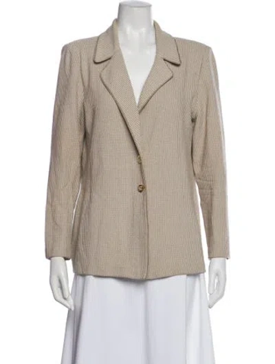 Pre-owned St John Printed Blazer In Neutral