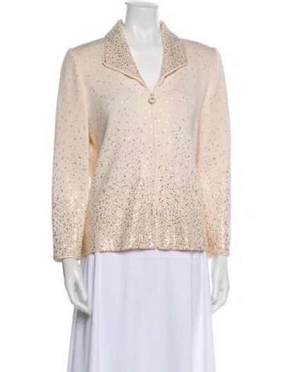 Pre-owned St John Printed Blazer In Neutral