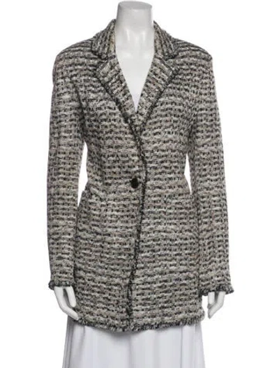 Pre-owned St John Printed Blazer In Neutral