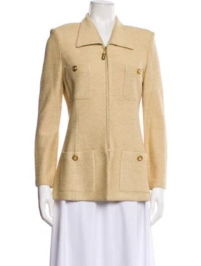 Pre-owned St John Printed Blazer In Neutral