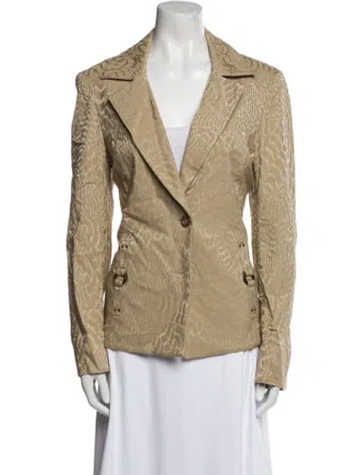 Pre-owned St John Printed Blazer In Neutral