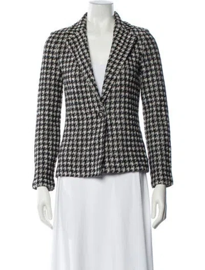 Pre-owned St John Printed Blazer In Neutral