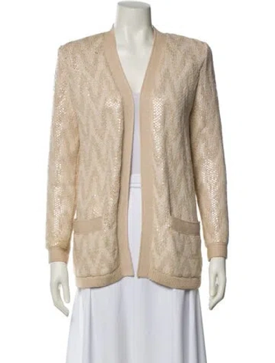 Pre-owned St John Printed Blazer In Neutral